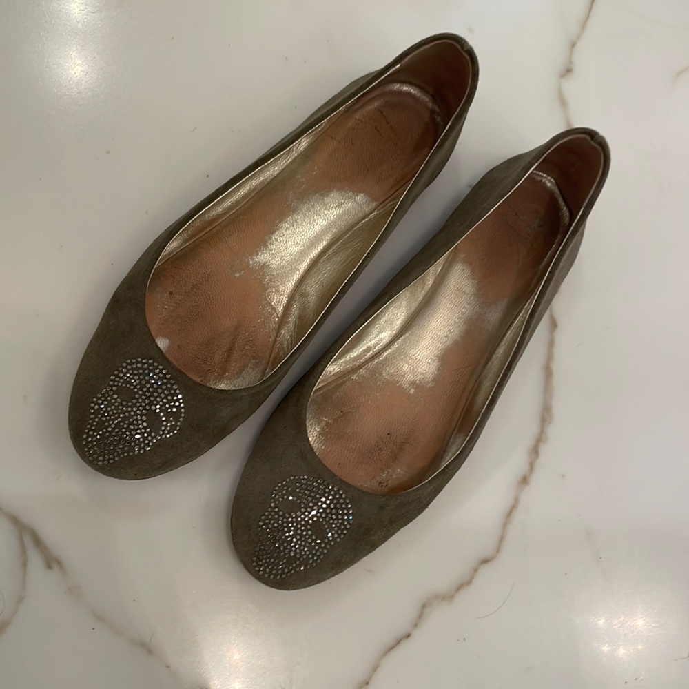 Womens’ Giuseppe Zanotti Skull Crystal Ballerina Flat Size 8